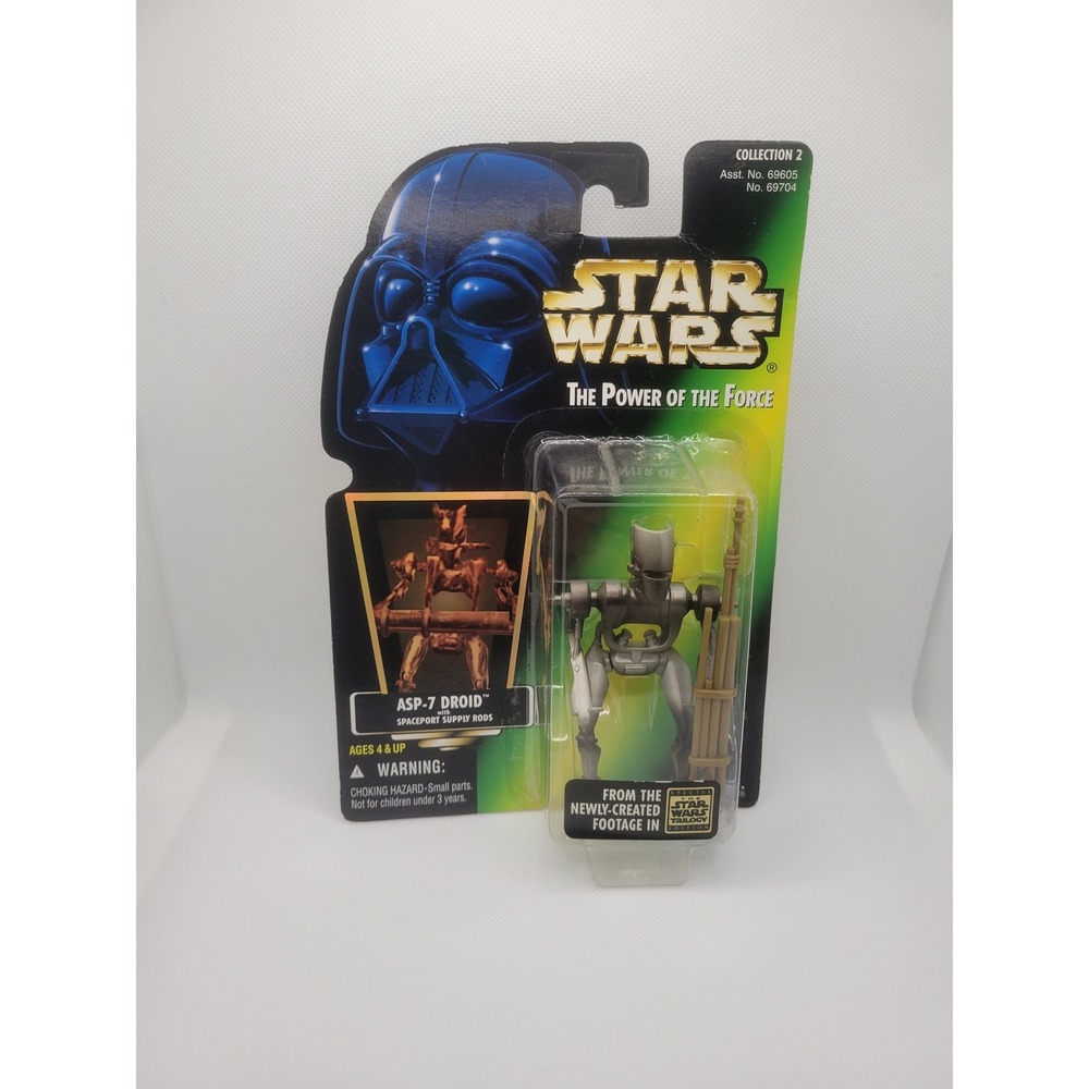 Star Wars Power of the Force ASP-7 Droid Action Figure Kenner 1996 Green Card